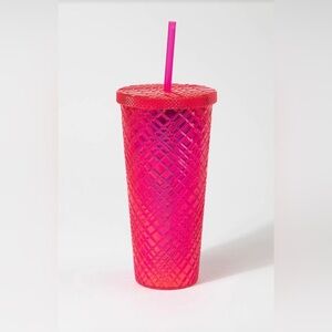 New in box Francesca’s diamond cut hot pink tumbler